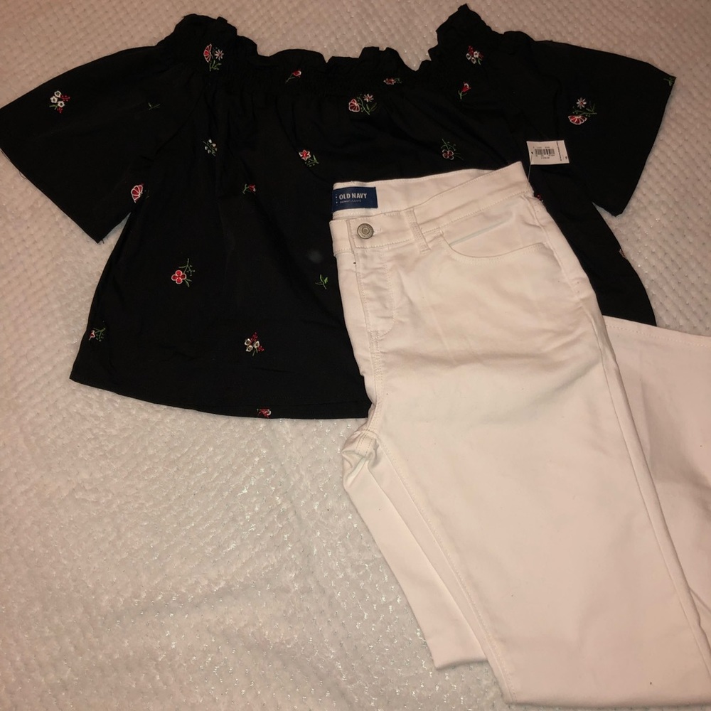 White Pants and Black Top